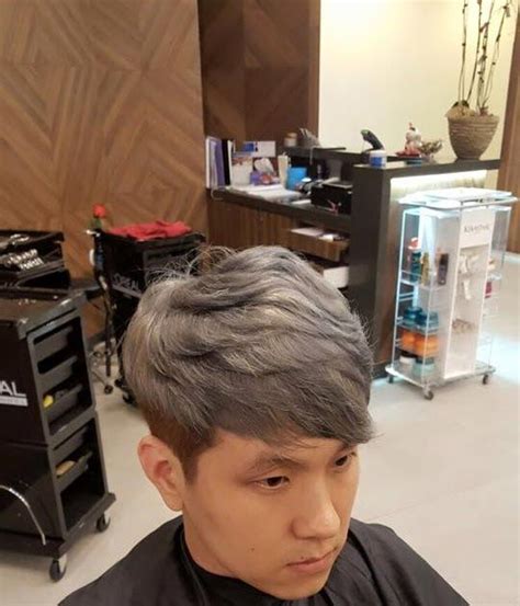 500 x 500 jpeg 16 кб. Beautiful Ash Gray Hair Men Korean in 2020 | Grey hair men, Short grey hair, Mens hairstyles