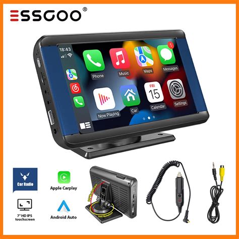 Essgoo Portable Car Player Mp5 Player Fm Bluetooth Carplayandandroid Auto