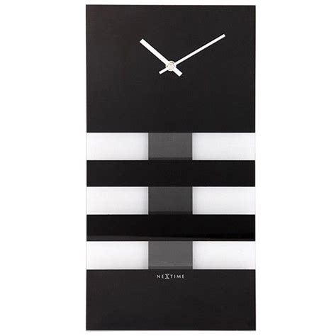 Nextime Bold Stripes Clock Black Glass Pendulum Wall Clock Clock