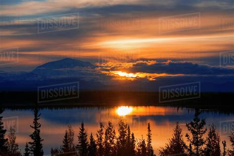 Mt Drum Reflection In Willow Lake At Sunrise Glenallen Alaska