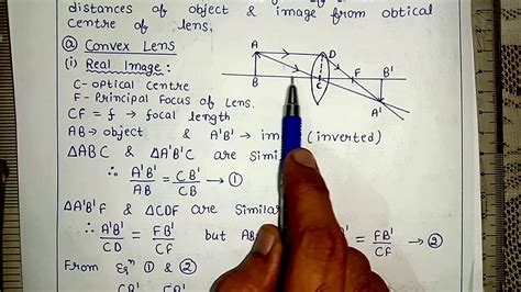 Thin Lens Formula Derivation Of Lens Formula For Real Image And