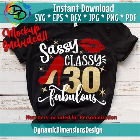 Sassy Classy Fabulous Svg Birthday Shirt High Heel Lips Etsy Birthday