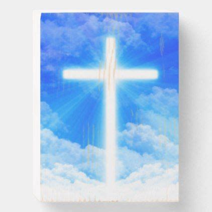 Cross of Light Jesus Christ Customizable Christian Wooden Box Sign