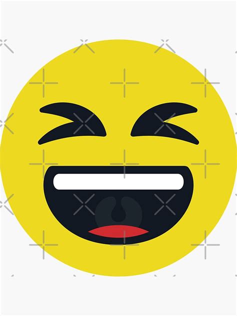 Sticker Squinting Eyes Smiley Emoticon Laughing Face Big Grin Xd Closed Eyes Emoji Par