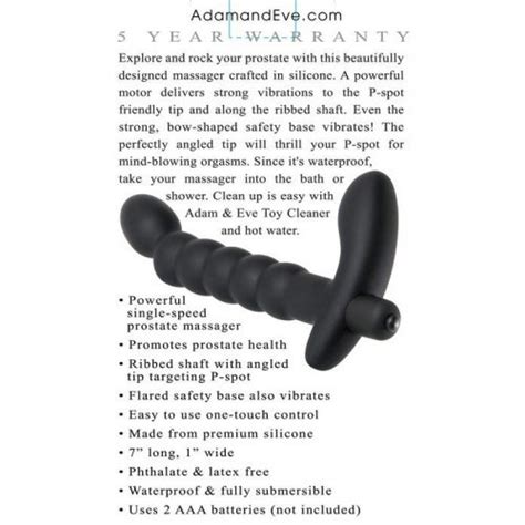 Adam And Eve P Spot Vibrating Prostate Massager Black Sex Toys At