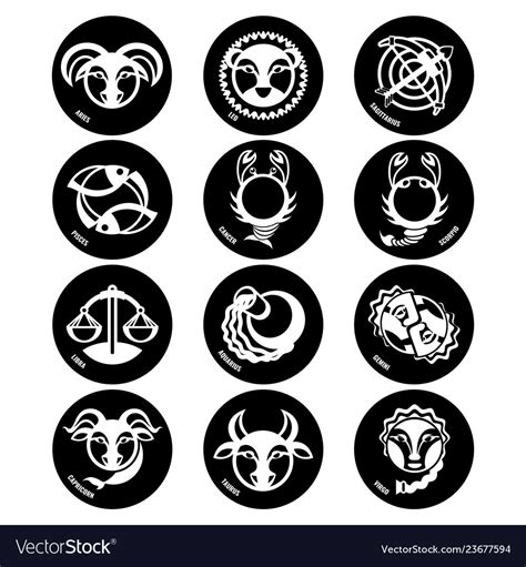 Astrology Symbols Zodiac Signs Isolated Royalty Free Vector