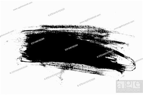 Abstract Paint Brush Stroke Black Brush Stroke Over Textured White