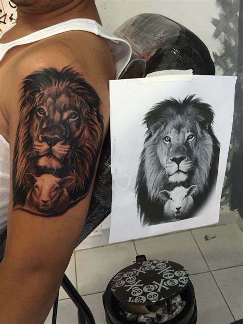Pin on Lion and Lamb Tattoo