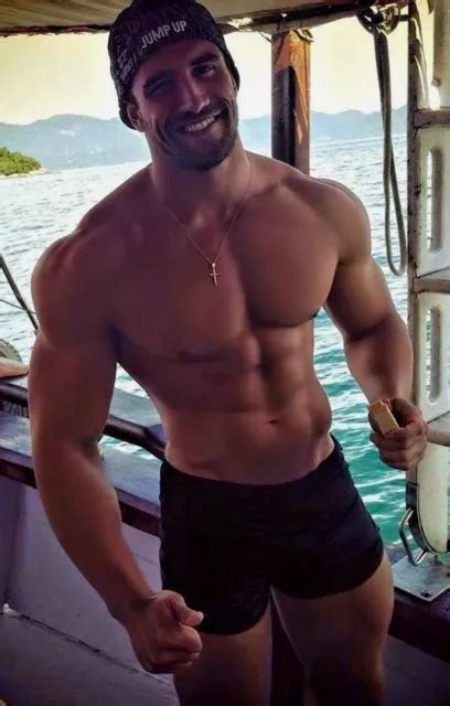 Shirtless Male Beefcake Muscular Body Builder Hunk Boat Jock Photo X