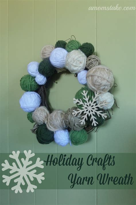 Holiday Crafts Yarn Wreath A Moms Take