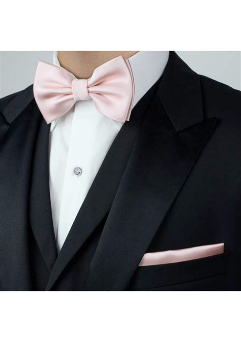 Blush Bow Tie Set Formal Wedding Bow Tie And Hanky Set In Blush Pink
