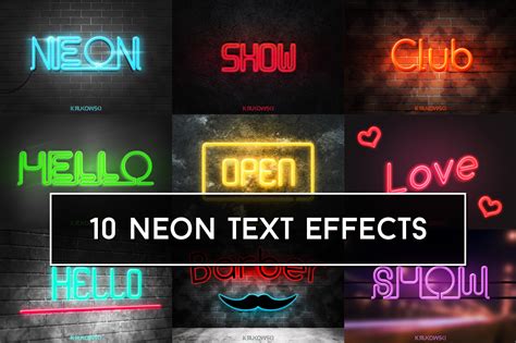 Neon Text Effects Mockup 2865 Mock Ups Design Bundles