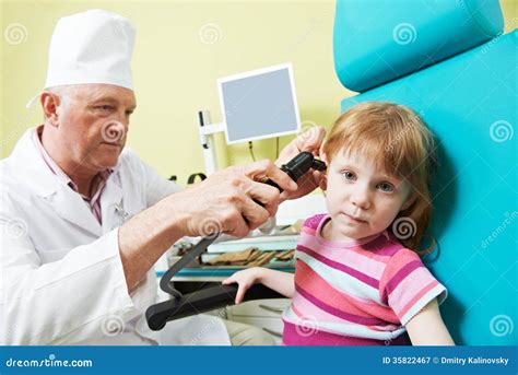 Little Girl At Ear Nose Thoat Doctor Stock Image Image Of Nose Baby