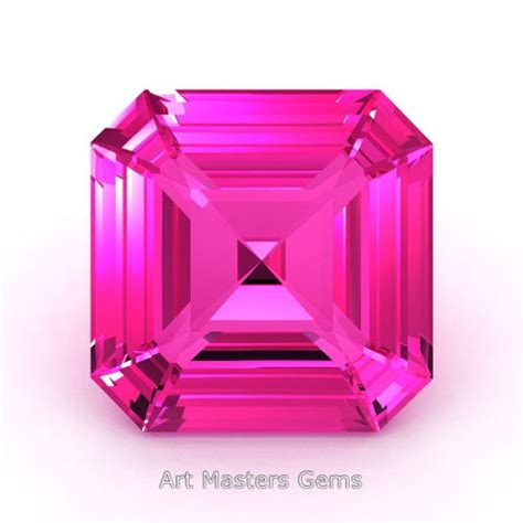 Art Masters Gems Standard 15 Ct Asscher Blue Sapphire Created Gemstone