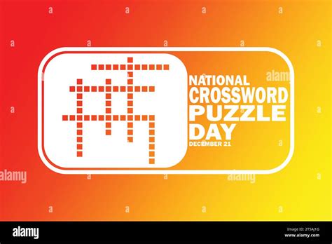 National Crossword Puzzle Day December 21 Vector Illustration