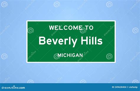 Beverly Hills Michigan City Limit Sign Town Sign From The Usa Stock