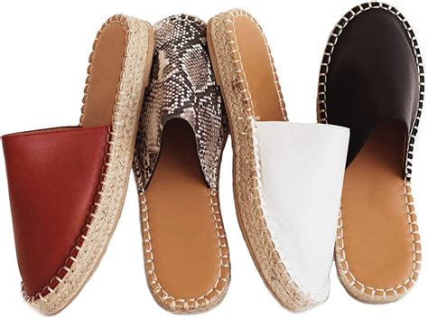 Amazon Com Womens Closed Toe Espadrilles Mules Shoes Wedge Sandals