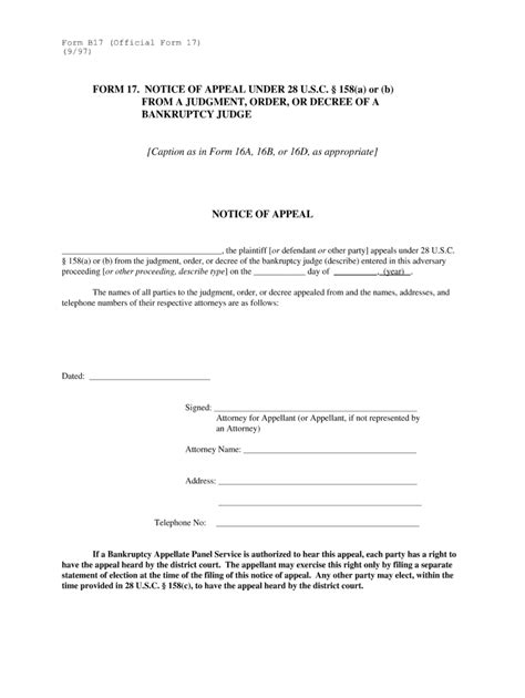 Notice Of Appeal Form Fill Out And Sign Online Dochub