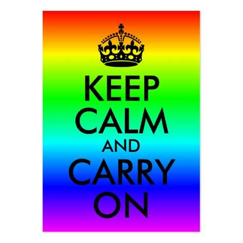 Rainbow Keep Calm And Carry On Business Card Templates Zazzle