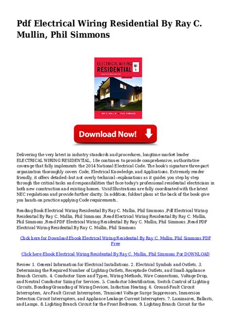 Electrical wiring residential, 17th edition ray c. (PDF) Pdf Electrical Wiring Residential | Nella Carter - Academia.edu