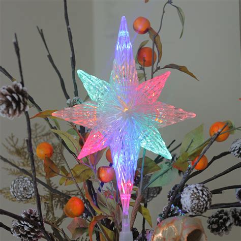 11 Led Lighted Crystal Star Of Bethlehem Christmas Tree Topper Multi
