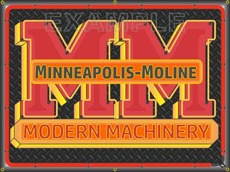 Minneapolis Moline Modern Machinery Neon Effect Sign Printed Banner 4