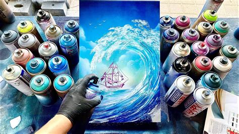 The Wave Spray Paint Art By Skech Youtube