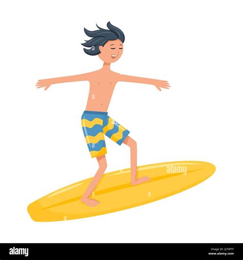 Boy Playing In Surf Stock Vector Images Alamy