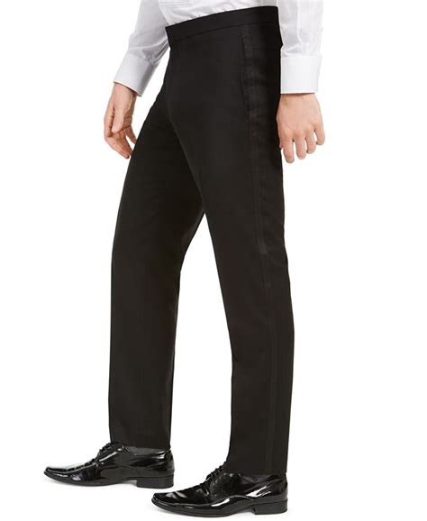 Alfani Mens Slim Fit Stretch Black Tuxedo Pants Created For Macys