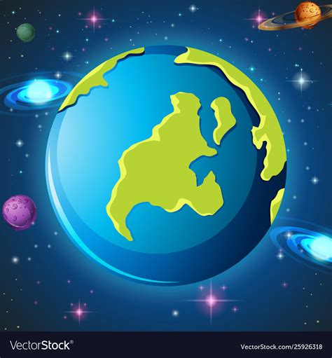 An Earth In Space Royalty Free Vector Image Vectorstock