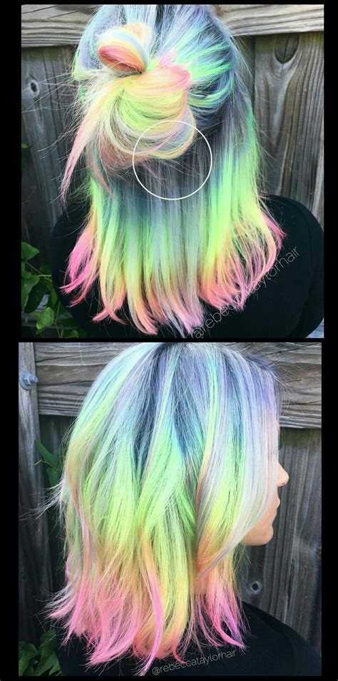 Pastel Rainbow Hair Rebeccataylorhair Pastel Rainbow Hair Hair Color Pastel Hair Color Crazy