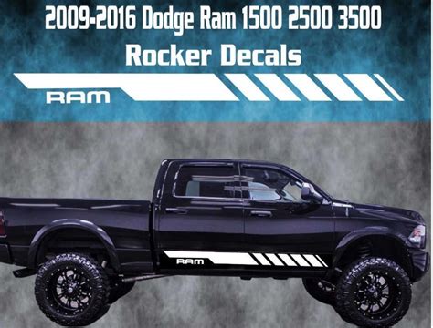 Product 2009 2016 Dodge Ram Rocker Stripe Vinyl Decal Graphic Racing