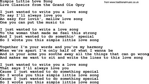 Simple Little Love Song By Marty Robbins Lyrics
