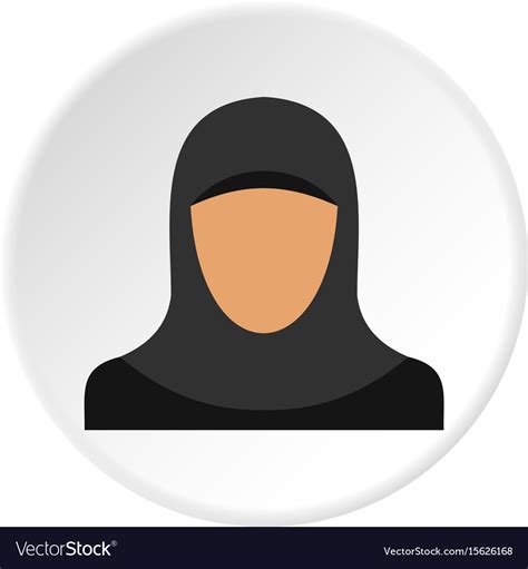Arabic Woman Icon Circle Royalty Free Vector Image
