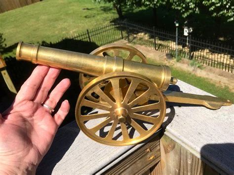 Vintage Solid Brass 15 Inch Civil War Miniature Cannon Solid Brass