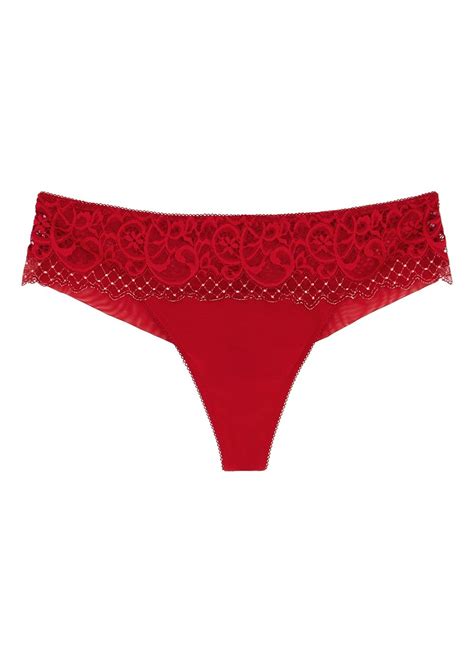 Wacoal Lace Essential Red Thong Save 7 Lyst
