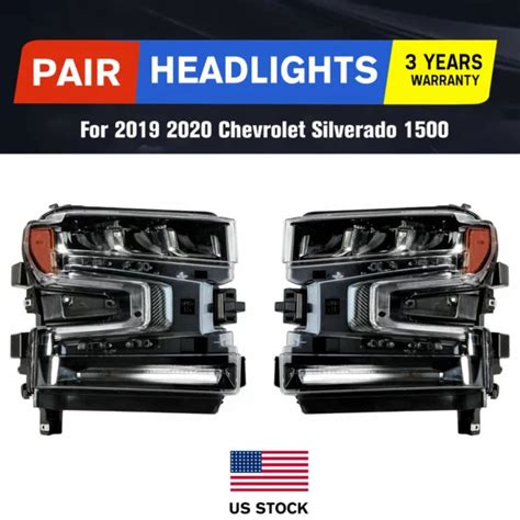 2019 2020 2021 Chevrolet Silverado Led Headlight Left Driver Side Oem