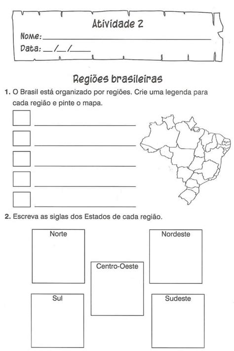 Atividades sobre as regiões brasileiras em sala de aula