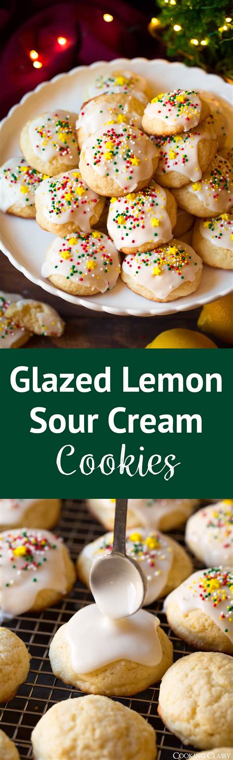 Quite possibly the best part of the season. Glazed Lemon Sour Cream Cookies - Cooking Classy