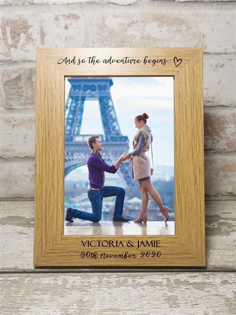 Personalised Engagement Photo Frame Engraved 7x5 Picture Etsy