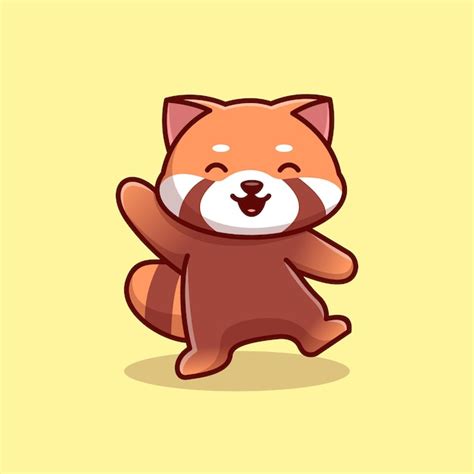 Premium Vector Cute Red Panda Vector Icon Illustration Animal Icon