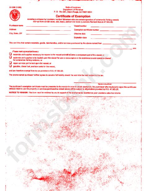 Form R 1336 Certificate Of Exemption Louisiana Department Of