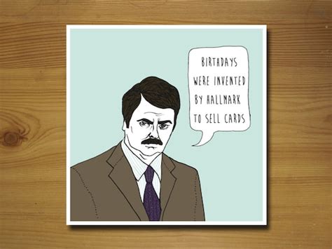 Items Similar To Ron Swanson Parks And Recreation Birthday Card On Etsy
