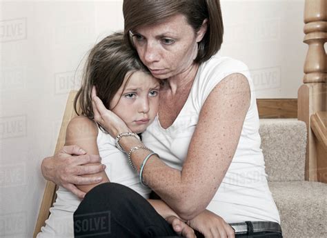 Mother Consoling Sad Daughter 6 7 Stock Photo Dissolve