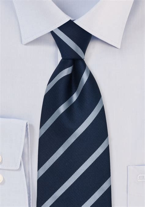 Striped Mens Tie In Navy Blue Cheap
