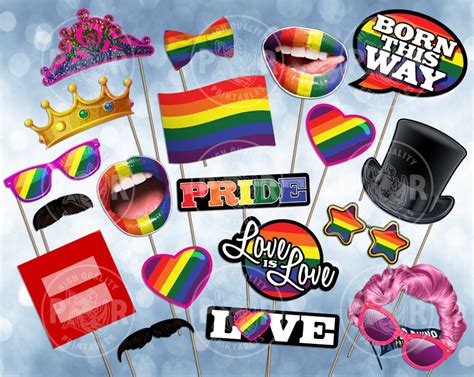 Lgbtq Pride Photo Booth Party Props Decoration Gay Lesbian Etsy