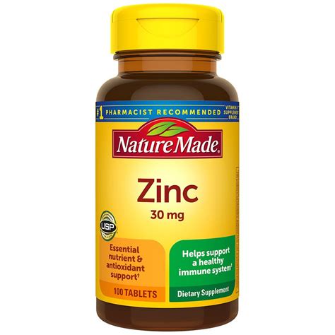 Nature Made Zinc 30 Mg Dietary Supplement Tablets Walgreens