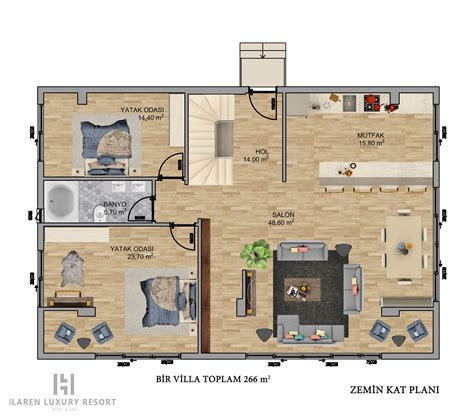 266m Villa Ground Floor Plan Laren Luxury Resort