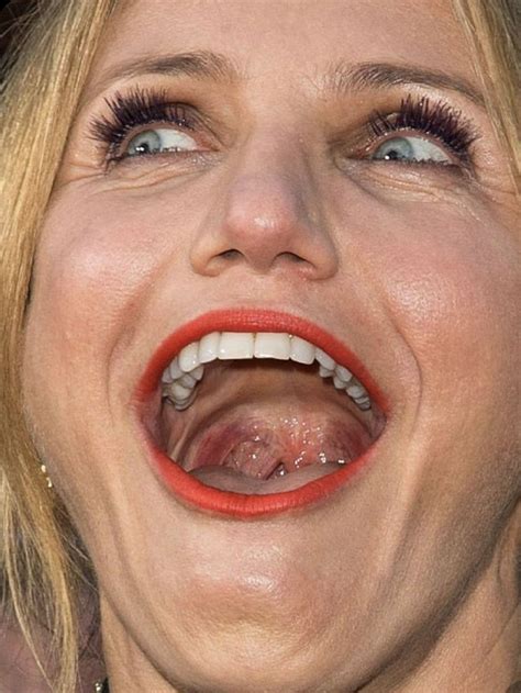 Beautiful Teeth Charliez Theron Mouth Piercings Lips Photo Close Up