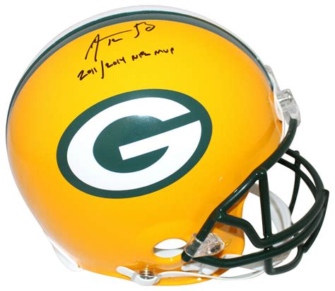 Aaron Rodgers Signed Green Bay Packers Authentic Helmet 2x Nfl Mvp Super Sports Center